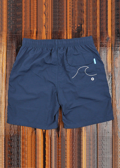 New Navy Pockets Elastic Waist Cotton Shorts Summer