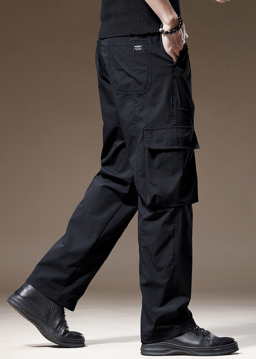 New Navy Pockets Cotton Pants Spring