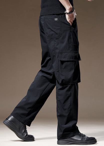 New Navy Pockets Cotton Pants Spring