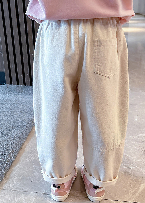 New Pink Patchwork Elastic Waist Harem Pants
