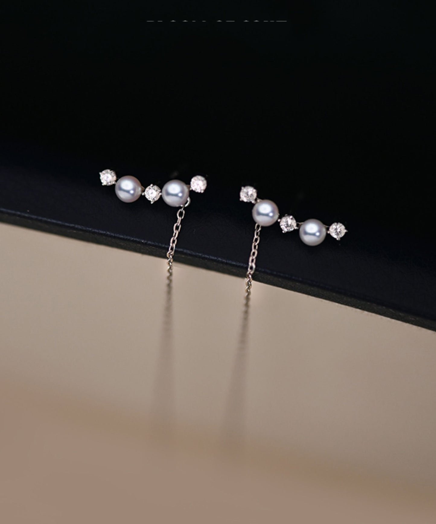 New Silver Tassel Pearl Zircon Silver Drop Earrings