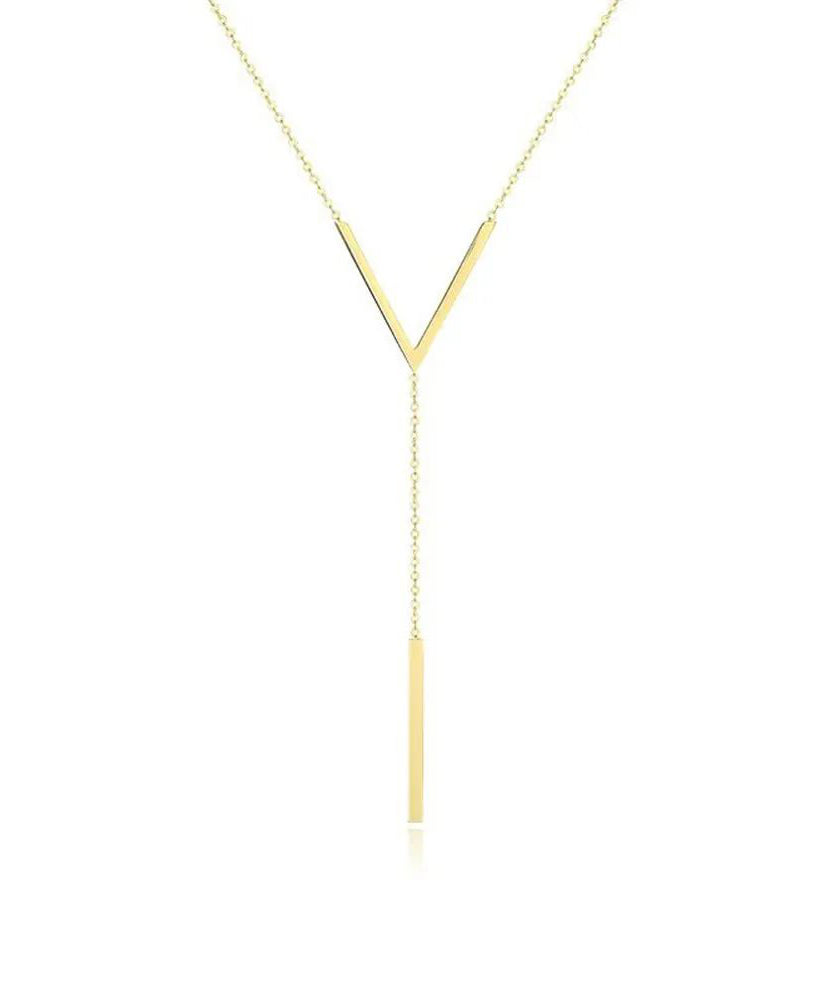 V-shaped New Gold Clavicle Colour Chain Long Neckla