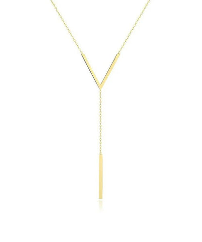 V-shaped New Gold Clavicle Colour Chain Long Neckla
