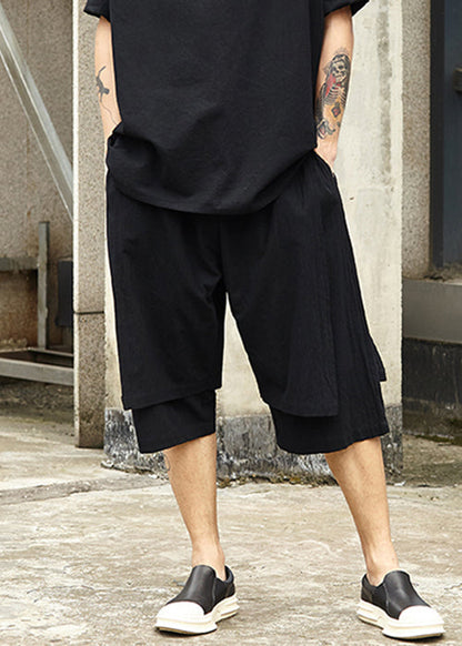 New White Pockets False Two Pieces Cotton Shorts Summer