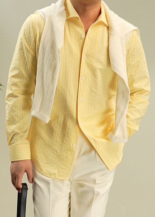 New Yellow Peter Pan Collar Button Cotton Shirts Fall