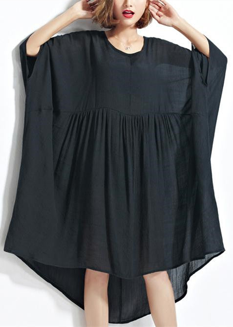 New Yellow Chiffon Dresses Clothing Linen Maxi Dress Fine High Waist Batwing Sleeve Clothing