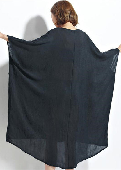 New Yellow Chiffon Dresses Clothing Linen Maxi Dress Fine High Waist Batwing Sleeve Clothing