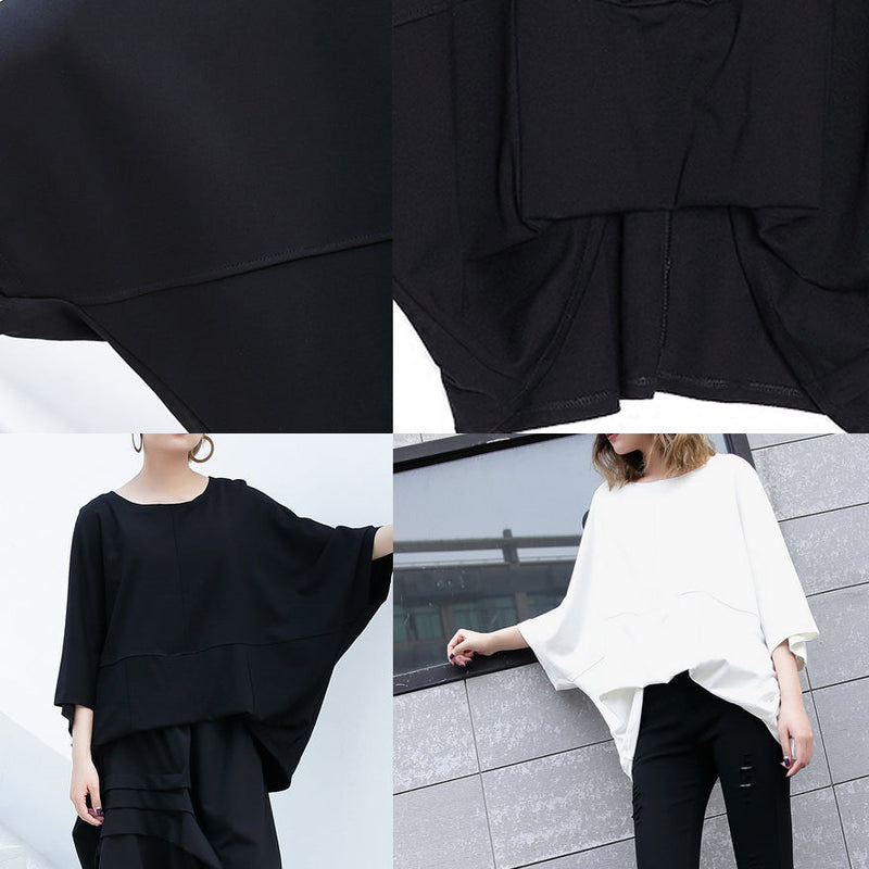 New Black Cotton Vest Cotton T Shirts Batwing Sleeve Loose Waist Brief T Shirt
