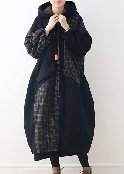 New Black Duck Down Coat Hooded Snow Jackets Patchwork Thick Jackets