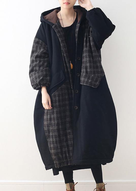 New Black Duck Down Coat Hooded Snow Jackets Patchwork Thick Jackets