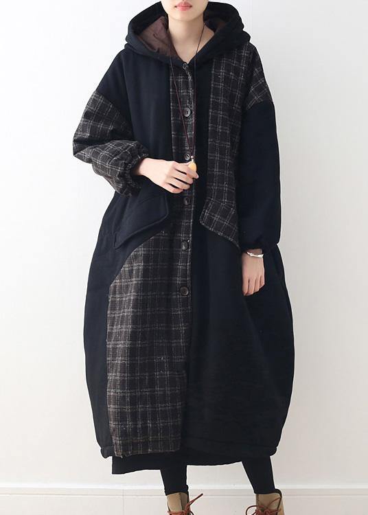 New Black Duck Down Coat Hooded Snow Jackets Patchwork Thick Jackets