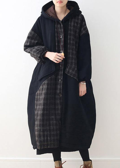 New Black Duck Down Coat Hooded Snow Jackets Patchwork Thick Jackets