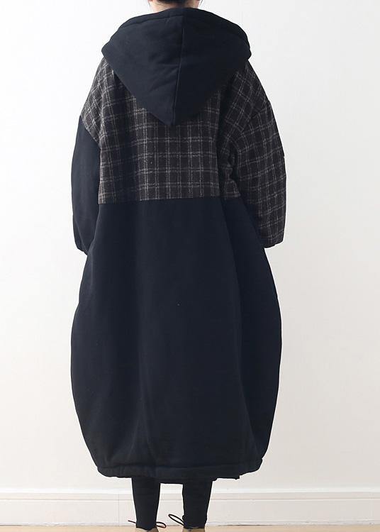 New Black Duck Down Coat Hooded Snow Jackets Patchwork Thick Jackets
