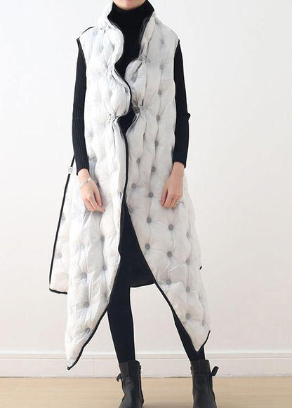 New Black White Vest Wear Long Thick Loose Large Size Cotton Jacket Coat on Both Sides