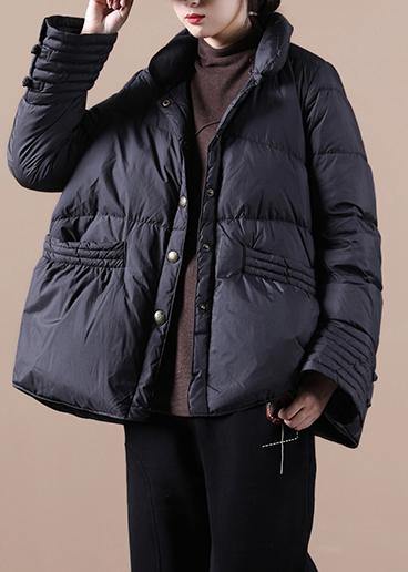 New Snow Jackets Winter Outwear Black Stand Collar Chinese Button Coat