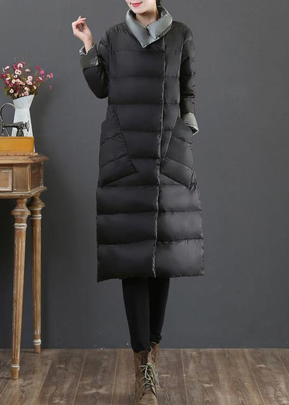 New Clothing Winter Jacket Coats Silver Gray Stand Collar Pockets Down Jacket Woman