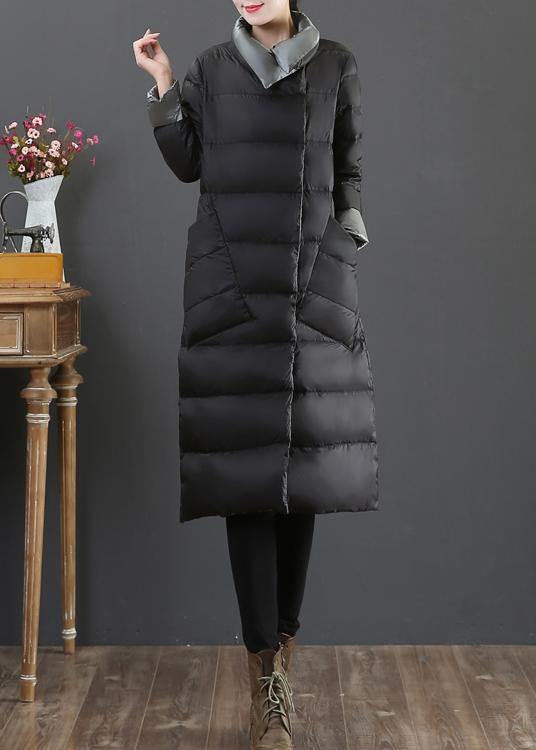 New Clothing Winter Jacket Coats Silver Gray Stand Collar Pockets Down Jacket Woman