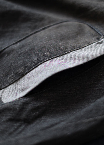 New Dark Gray Denim Coats Hooded Trench Coat Fine Low High Design Coat