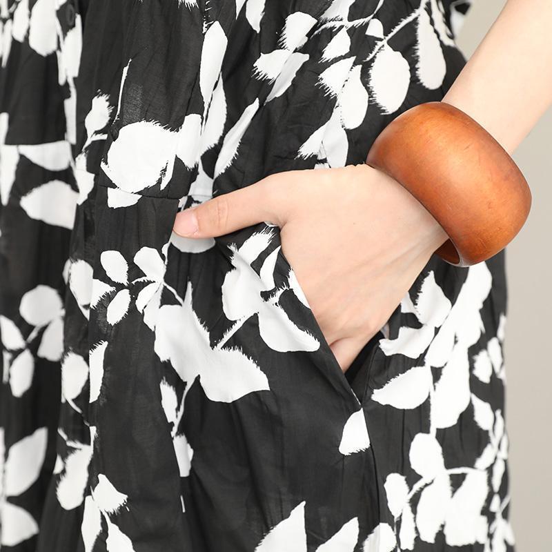 New Long Cotton Dress Clothing Lapel Collar Caftans New Short Sleeve Caftans