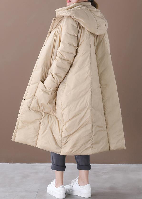New Khaki Warm Winter Coat Snow Jackets Hooded Button Down Overcoat