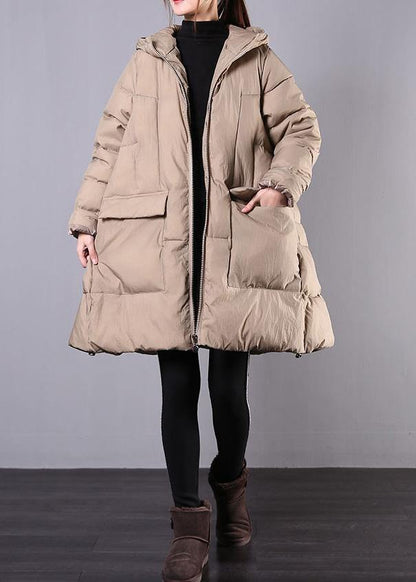New Khaki Winter Coats Snow Jackets Hooded Zippered Winter Coats