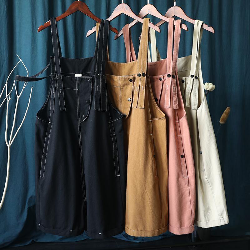 New Large Size Black Bib Pants Jumpsuit