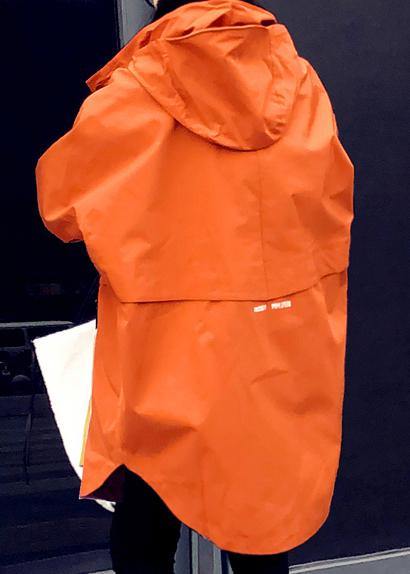New Orange Duck Down Coat Parka Hooded Zippered Coats