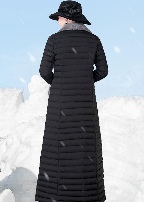 New Oversize Down Jacket Lapel Collar Overcoat Black Warm Winter Coat