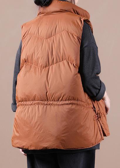 New Oversize Snow Jackets Overcoat Orange Stand Collar Zippered Warm Winter Coat