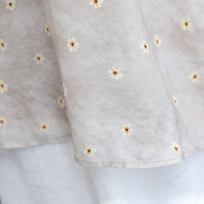 New Prints Linen Maxi Dress Loose Fitting Sleeveless Linen Clothing Dresses New Big Hem Linen Caftans