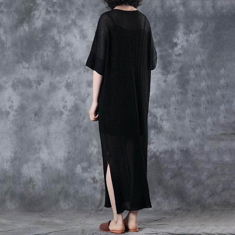 New Pure Linen Tops Lacing Knitting Dress Black Two Pieces With Suspenders