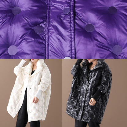 New Purple Duck Down Coat Down Jacket Winter Coats Stand Collar Zippered