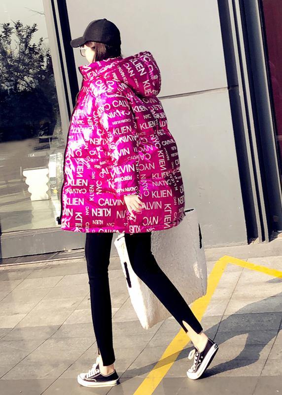 New Rose Letter Duck Down Coat Clothing Snow Jackets Hooded Pockets Jackets