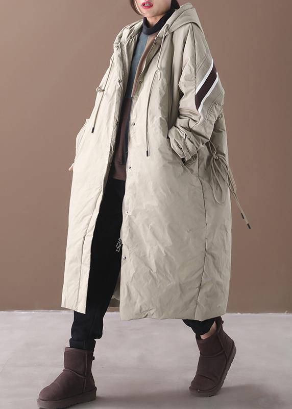 New Winter Jacket Black Hooded Zippered Goose Down Coat
