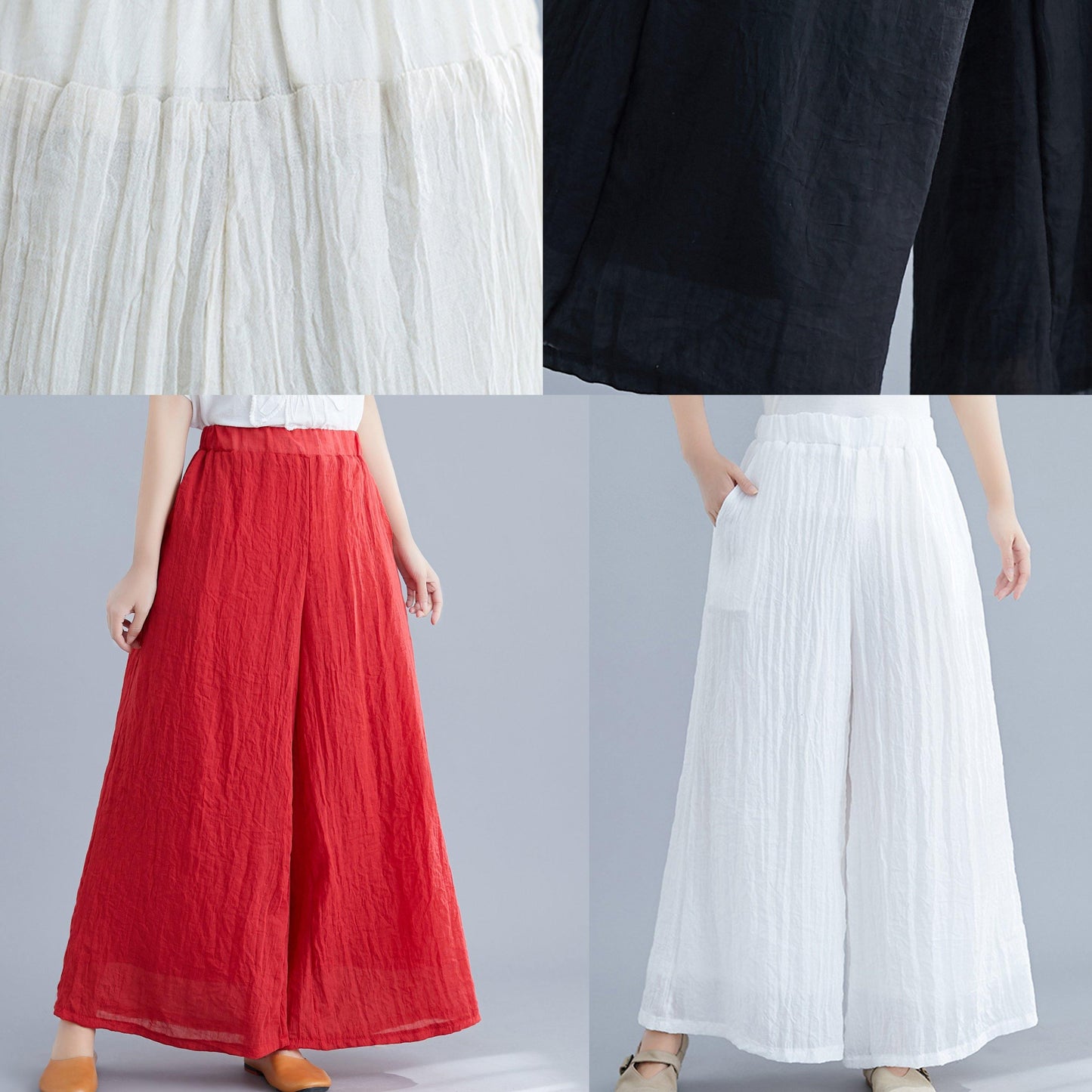 New Trousers Retro Literary Cotton and Linen Black Trousers