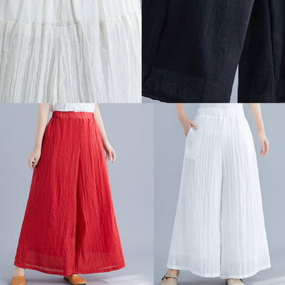 New Trousers Retro Literary Cotton and Linen Black Trousers