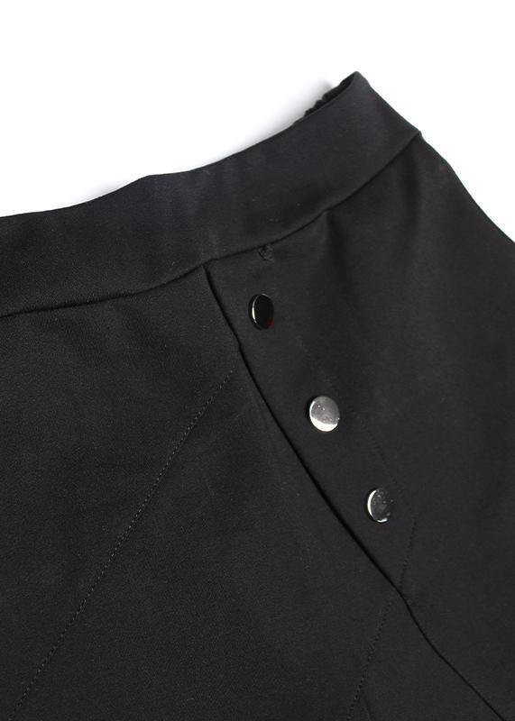 Nine Points Pants Spring and Autumn High Waist and Feet Harlan Black Pants