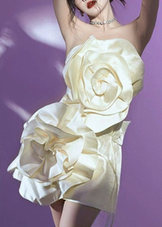 Novelty White Cotton Mid Dress Summer