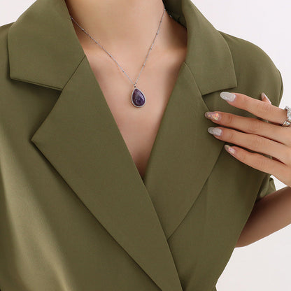 Izzabella Natural Stone Pendant Necklace