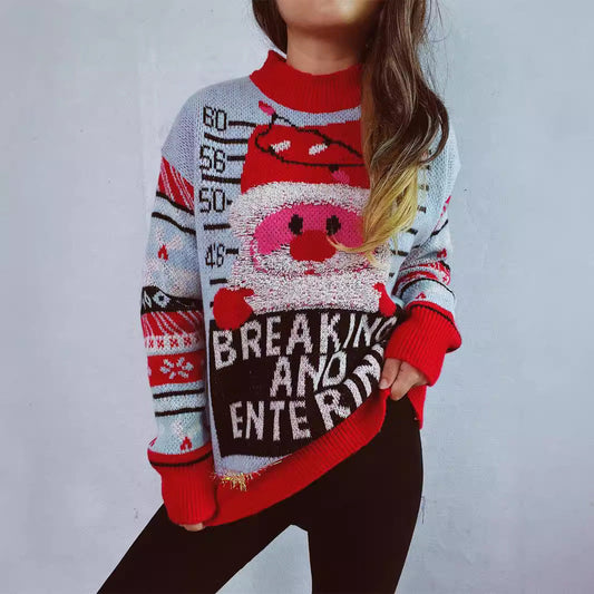 Women's Christmas Sweater with Festive Motif and High-Quality Materials