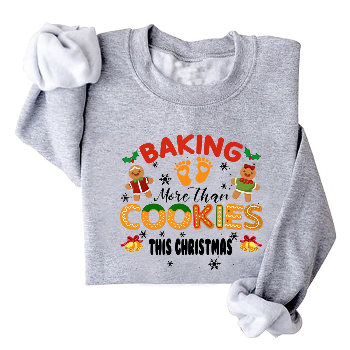 Women's Sweatshirt with Soft Fleece Lining and Cheerful Christmas Print