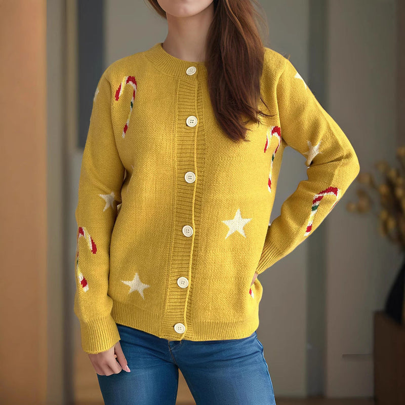Women's Cardigan with Festive Designer Print