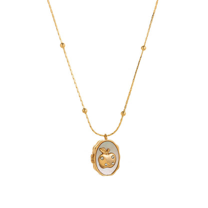 Butterfly Shell Locket Necklace