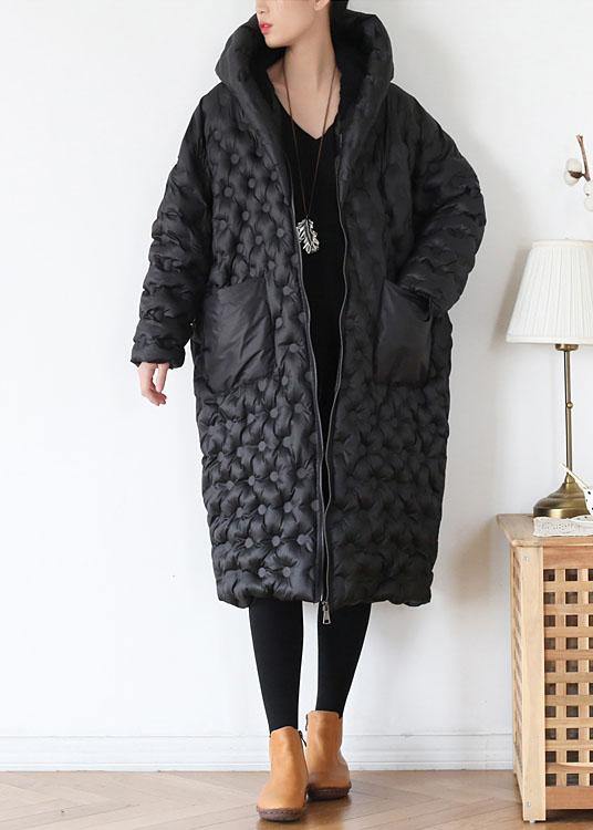 Blackish Green Warm Down Coat Original Design Literary Retro Overcoat