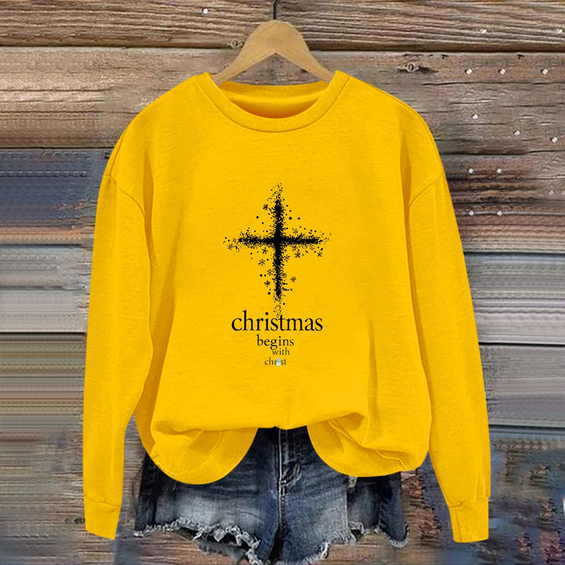 Women's Sweatshirt with Christmas Motif and Soft Lining
