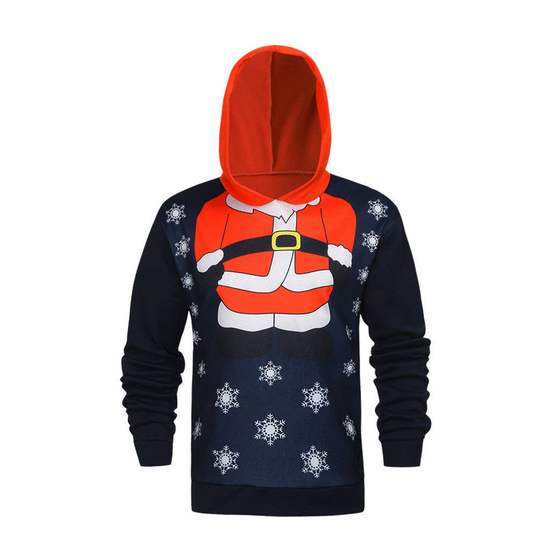 Women's Christmas Hoodie with Festive Motif and Hood