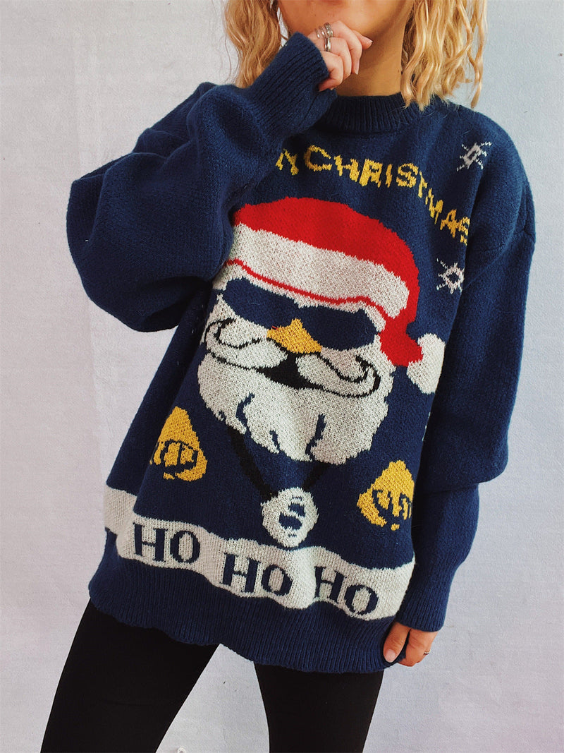 Women's Christmas Sweater with Festive Motif and Oversized Cut R&B