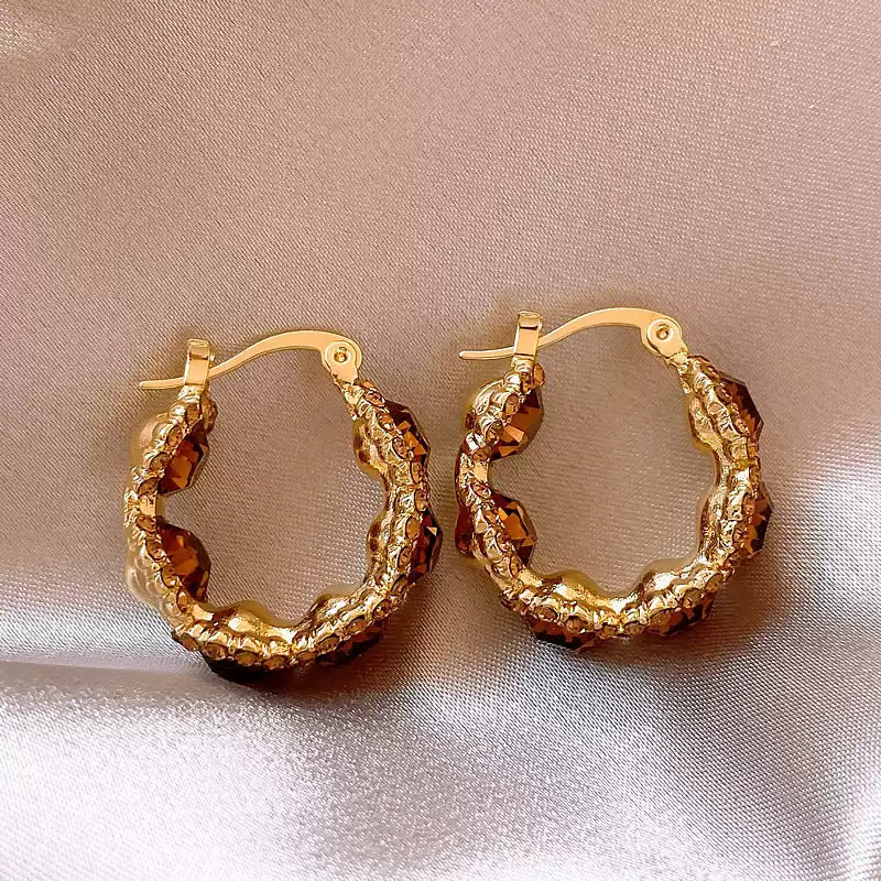 Aza Gold-plated Rhinestone Earrings