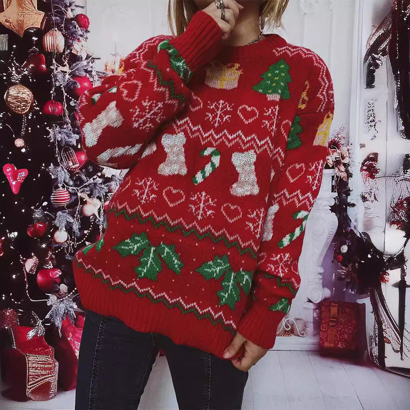 Women's Christmas Sweater with Festive Christmas Design