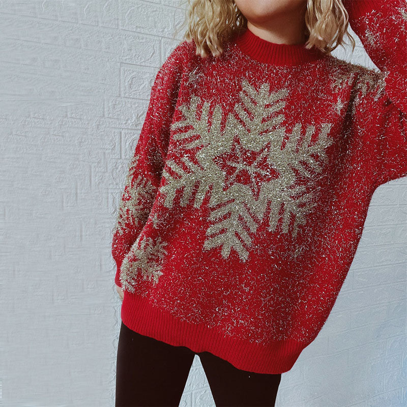 Christmas Knit Sweater with Festive Motif